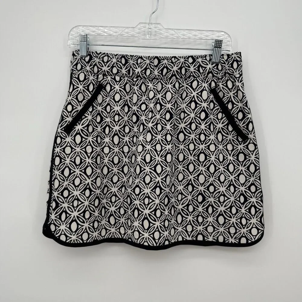 Talbots Navy Blue Pattern Petite Mini Athletic Skort Size Small Petite Skirt